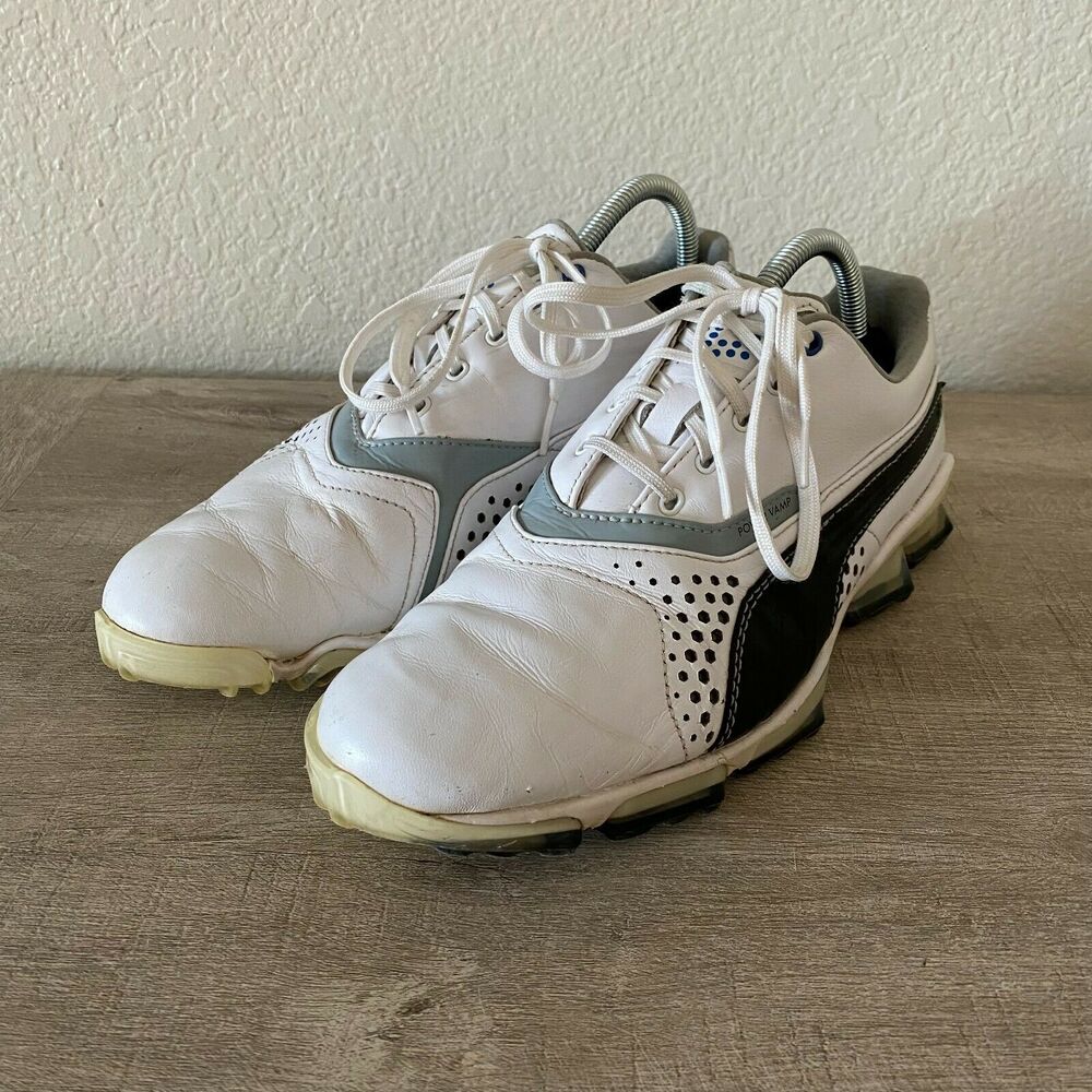 Puma Mens Titantour 18805606 White Black Leather Lace Up Golf Shoes US 8.5